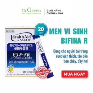 Men vi sinh Bifina Nhật Bản - Loại R 20 gói x 40gram - Giảm chướng bụng, đầy hơi, ăn uống khó tiêu
